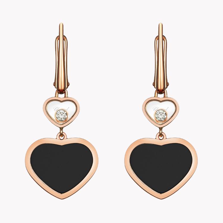 Chopard Happy Hearts Drop Earrings  0.10CT in Rose Gold Brilliant Cut, Rub Over Set_1