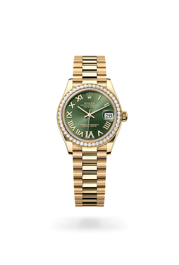 Datejust 31, Oyster, 31 mm, yellow gold and diamonds