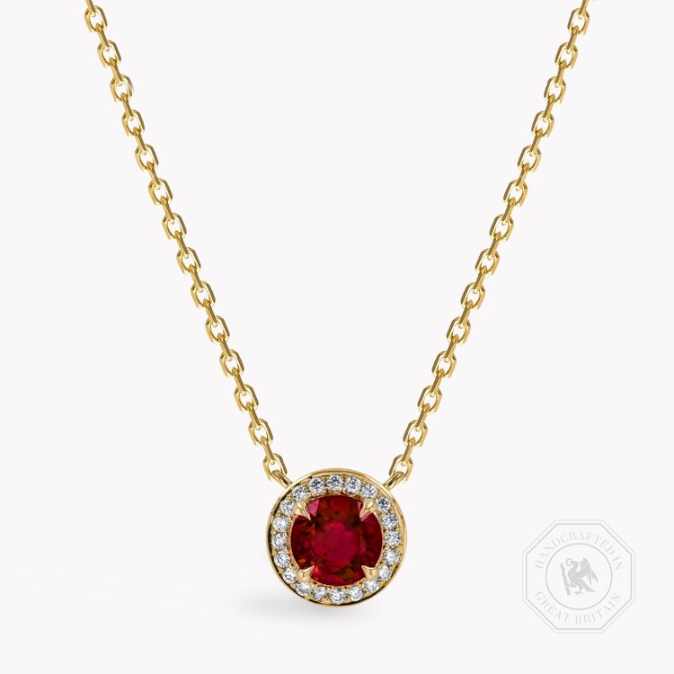Brilliant Cut 1.25ct Ruby and Diamond Pendant Brilliant cut, Claw set_1