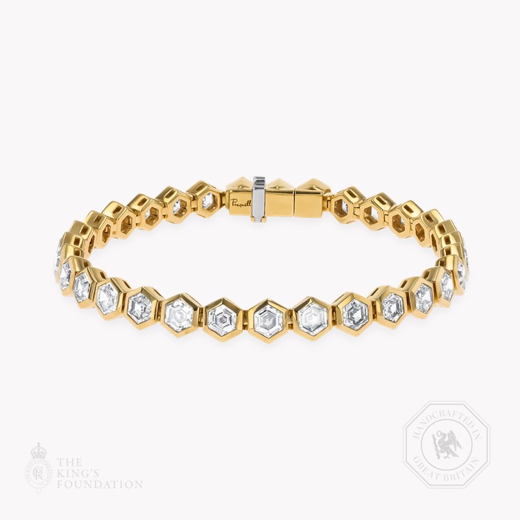 Honeycomb 10.05ct Diamond Line Bracelet   in 18ct Yellow Gold
