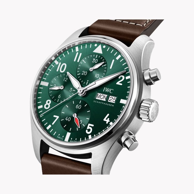 IWC Pilot's Chronograph 41 41mm, Green Dial, Arabic Numerals_3