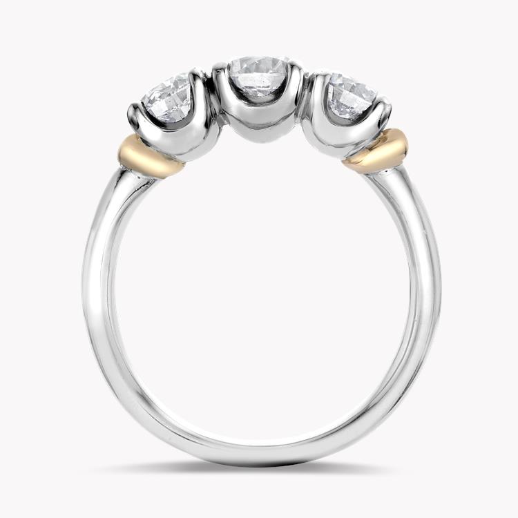 1.70CT Diamond Three-Stone Ring Rose Gold and Platinum Empire Setting Brilliant Cut, Three-Stone, Four Claw Set_3