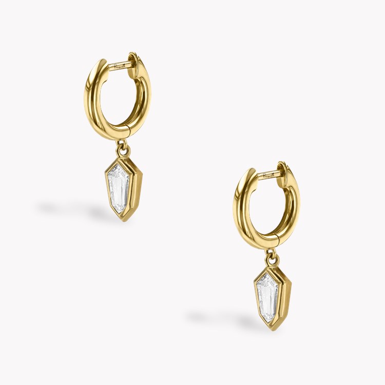 Kite Cut 0.67ct Diamond Drop Earrings Kite Cut, Rubover Set_3