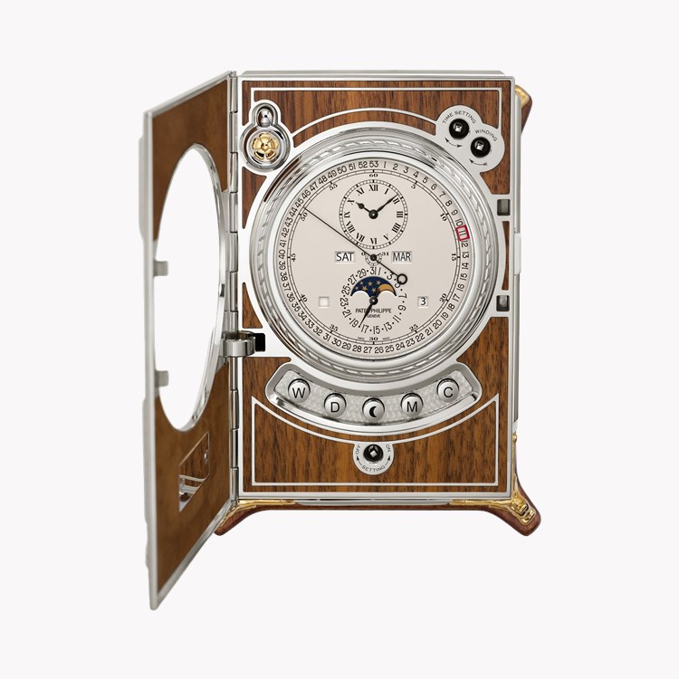 Patek Grand Complications Desk Clock Silvery opaline Dial, Arabic/Roman Numerals_2