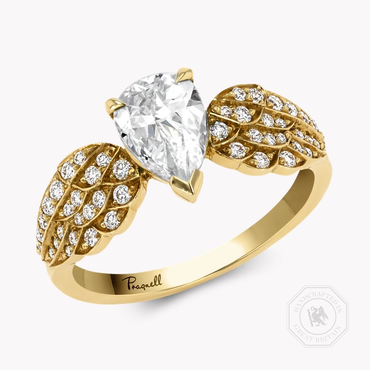 Tiara Pear and Brilliant Diamond Ring Pear and Brilliant Cut, Claw and Grain Set_1