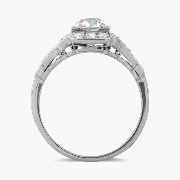 Old Cut 1.25ct Natural Diamond Cluster Ring Old Mine Cut, Claw Set_3