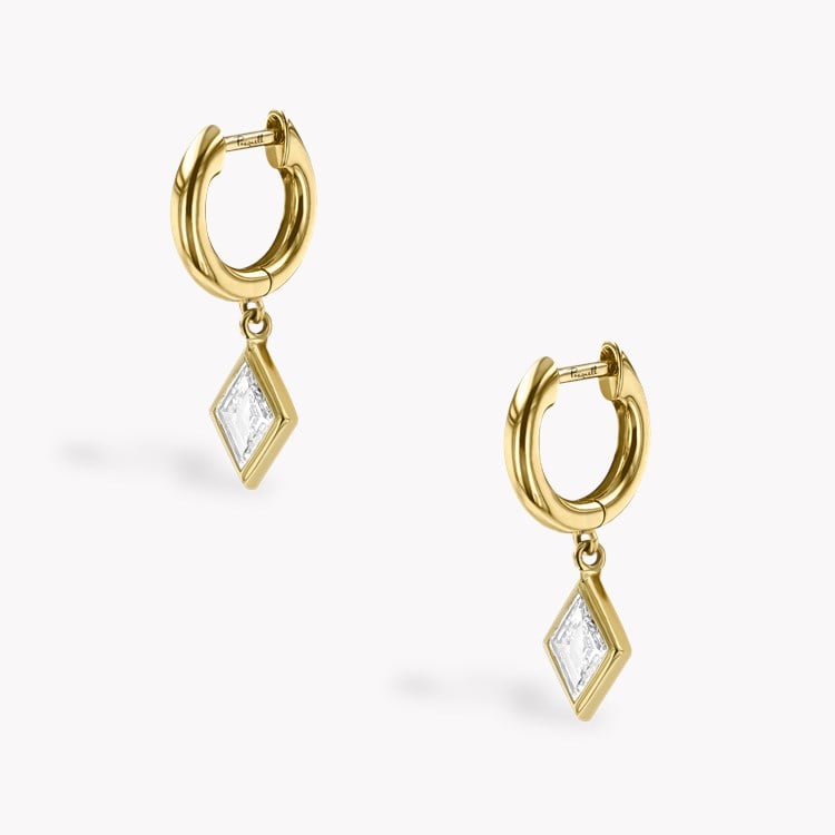 Lozenge Cut 1.02ct Diamond Drop Earrings Lozenge Cut, Rubover Set_3