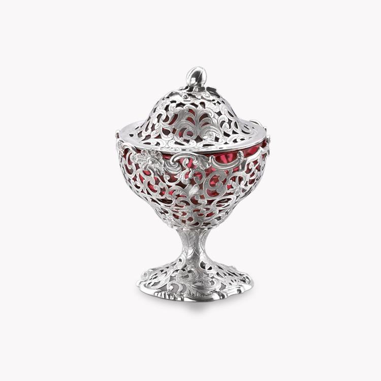 Silver Victorian Bonbon Dish And Cover Hallmarked London_1
