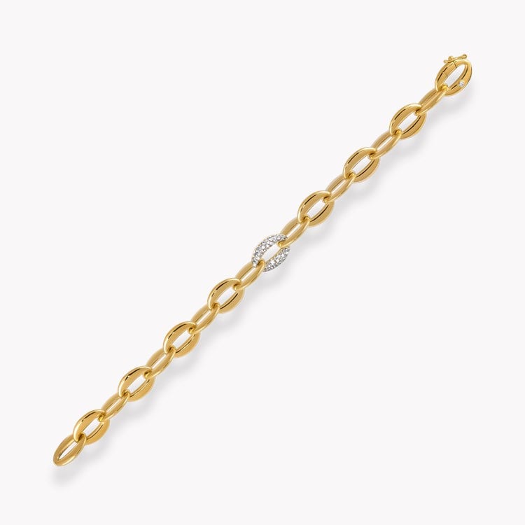 Valkyrie 1.193ct Diamond Oval Chain Link Small Bracelet Brilliant Cut, Pavé & Rubover Set_3