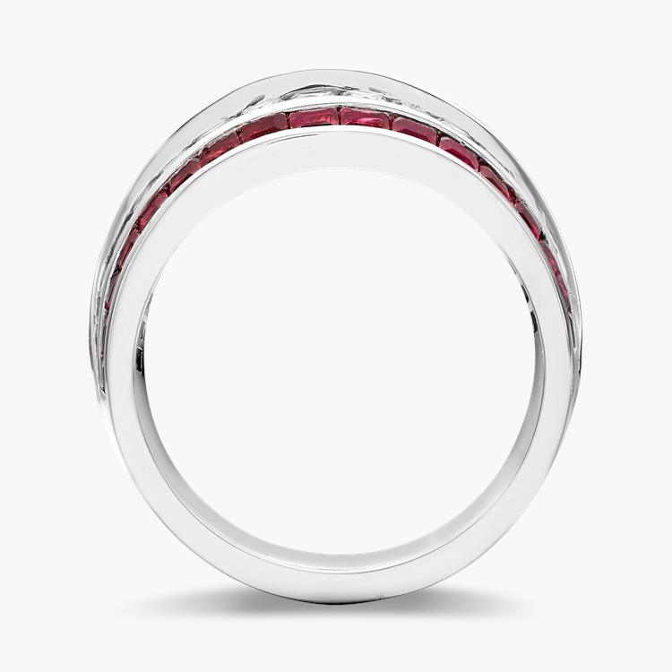 Manhattan Classic Ruby & Diamond Ring  8.60CT in Platinum Carre & French Cut, Channel Set_3