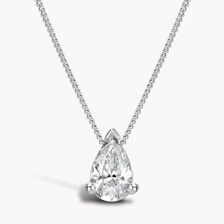 Pear Shape Diamond Pendant 1.01CT in 18CT White Gold Pear Shape, Claw Set_1
