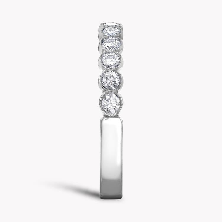 Diamond Dot Half Eternity Ring Brilliant Cut, Half Eternity, Millegrain Set_4