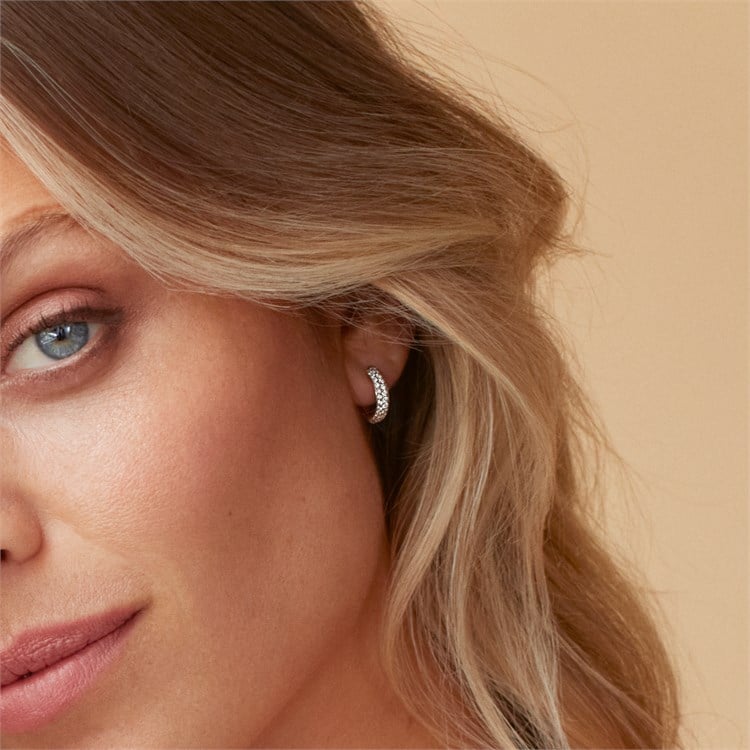 Havana 0.74ct Diamond Hoop Earrings Brilliant Cut, Pave Set_10