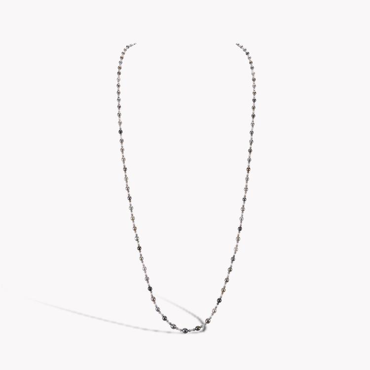 Natural Pearl and Diamond Necklace 3.5-5.6MM Pearls_1