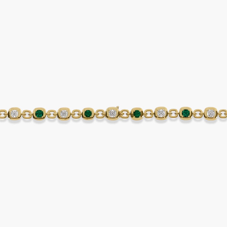 Masterpiece Skimming Stone 7.79ct Emerald and Diamond Necklace Modern Cushion Cut, Claw Set_3