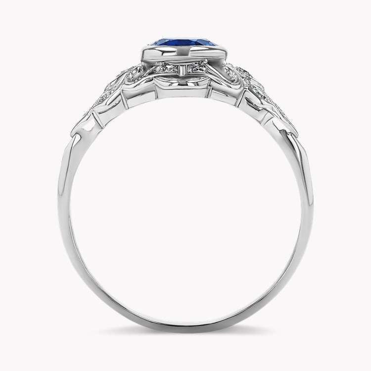 Oval Cut Sapphire and Diamond Cluster Ring Oval Cut, Rubover Set_3