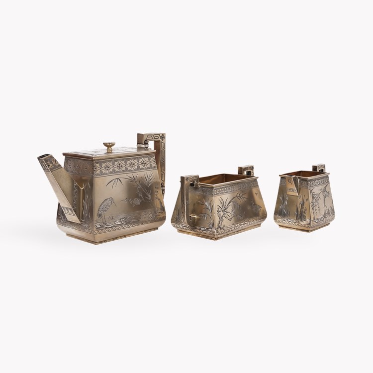 Silver Queen Victoria Gilded Tea Set Hallmarked London_4
