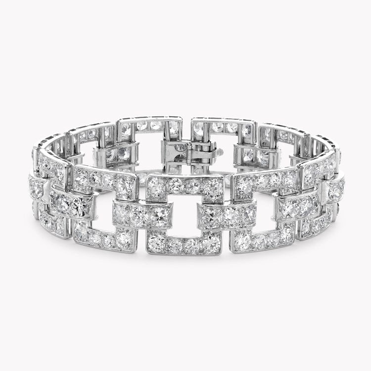 Art Deco Linzeler et Marchak diamond Bracelet Brilliant cut, Claw set_1