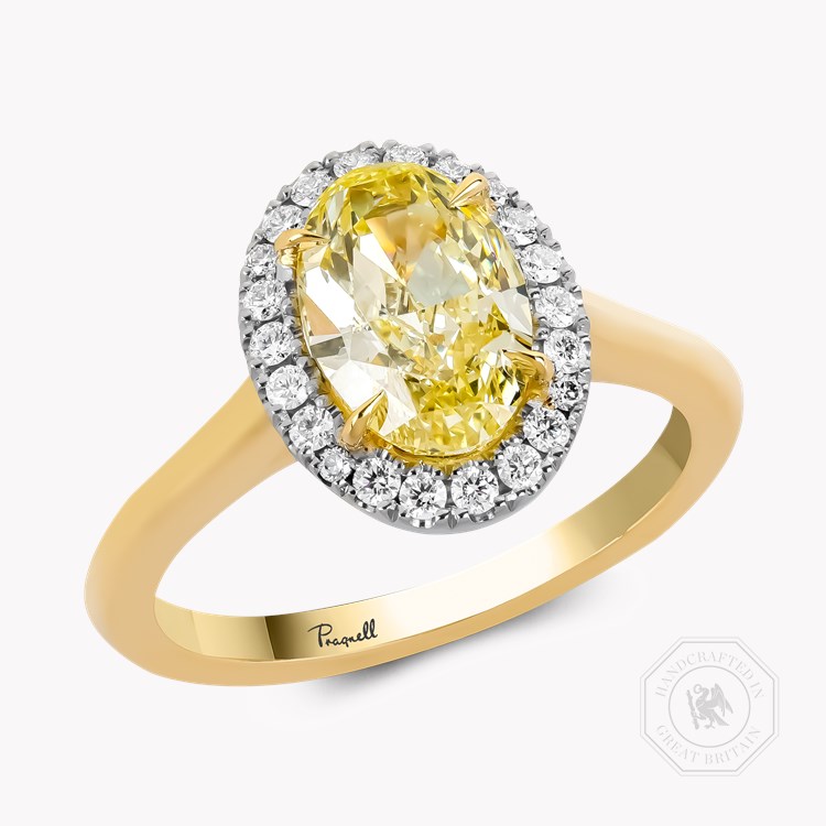 Celestial 1.70ct Oval Cut Fancy Yellow Diamond Ring Oval Cut, Claw Set_1