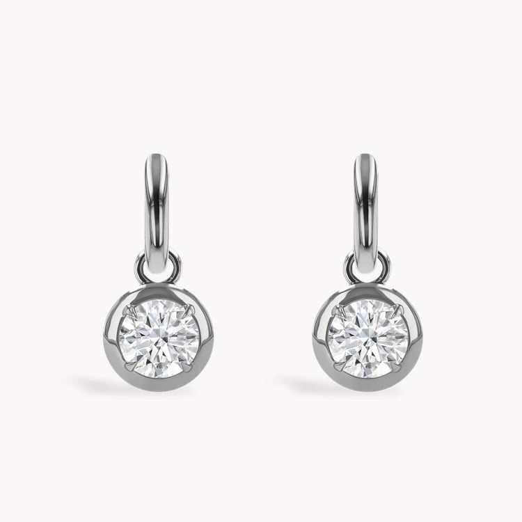 Skimming Stone 2.24ct Botswana Diamond Drop Hoop Earrings Brilliant cut, Claw set_2