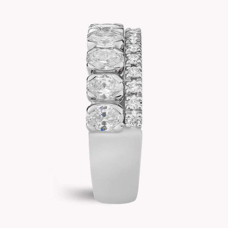 Oval Cut 1.32ct Diamond Half Eternity Ring Oval Cut, Claw Set_4