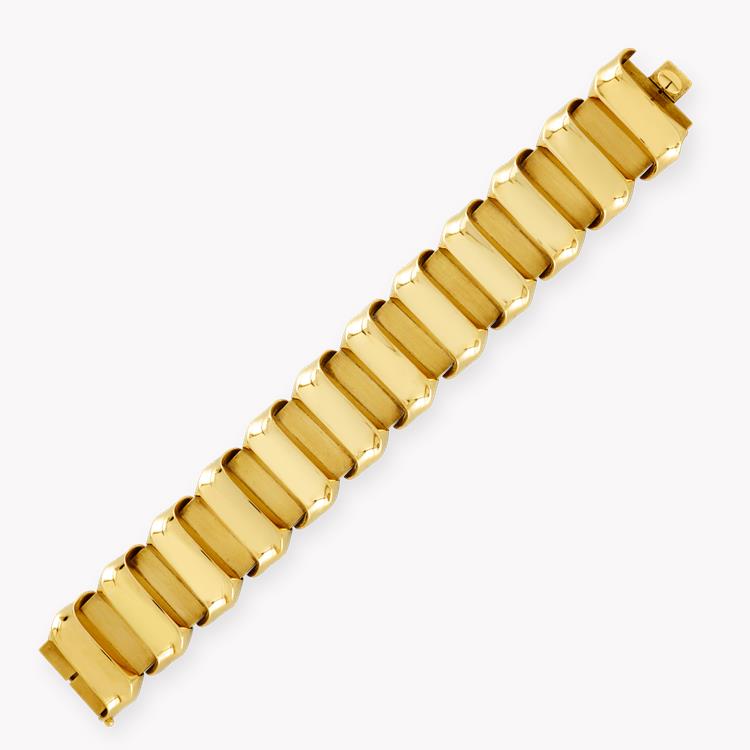 Retro Scroll Bracelet in Rose Gold Wide Link Bracelet_2