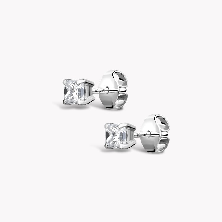 Princess Cut Diamond Stud Earrings Princess Cut, Claw Set_2