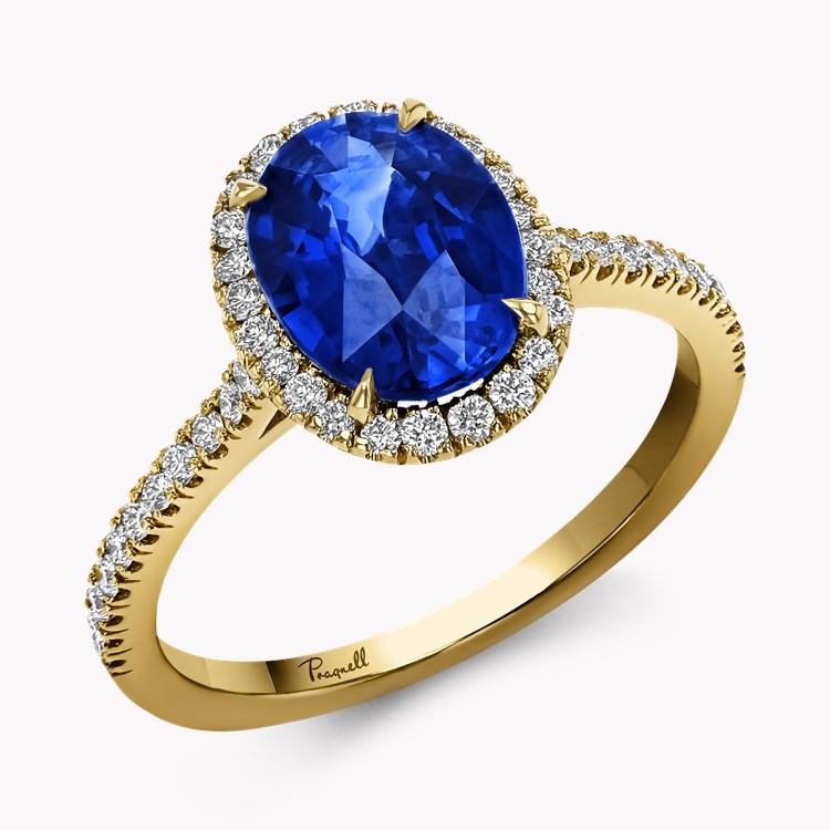Celestial 2.06ct Sapphire and Diamond Cluster Ring Oval Cut, Claw Set_1