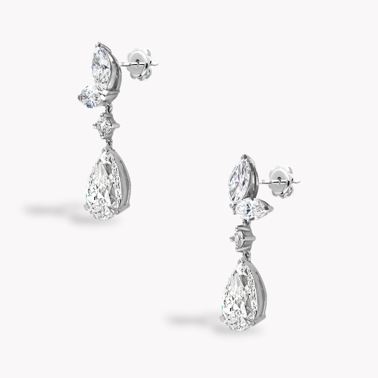 Pearshape Diamond Drop Hoop Earrings Pearshaped, Claw Set_2
