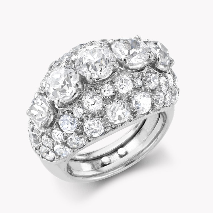 Art Deco Boivin Bombé Ring Old Cut, Claw Set_1