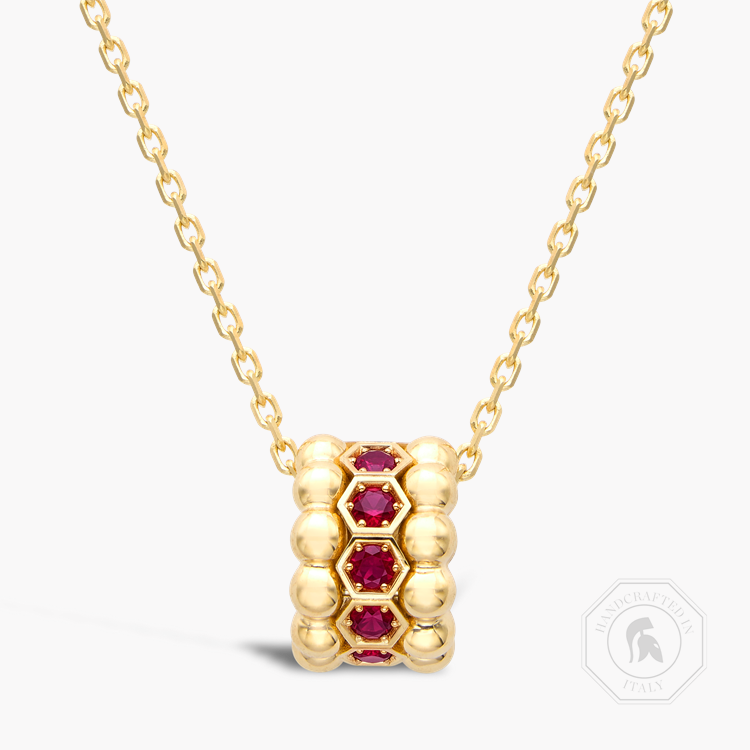 Bohemia Ruby Set Hexagonal Pendant Brilliant Cut, Gain Set_1