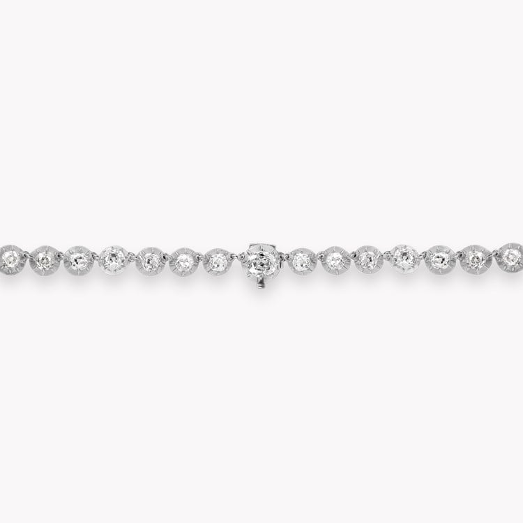 Victorian Two-Row Old Mine Cut 69.00ct Diamond Rivière Necklace Old Mine Cut, Cut-Down Set_4
