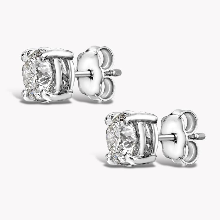Brilliant Cut Diamond Stud Earrings 2.41ct (total) in White Gold Brilliant Cut, Four Claw Set_2
