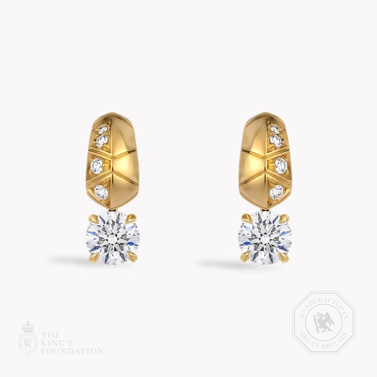 Origins Brilliant Cut 1.40ct Diamond Drop Earrings Brilliant cut, Claw set_1