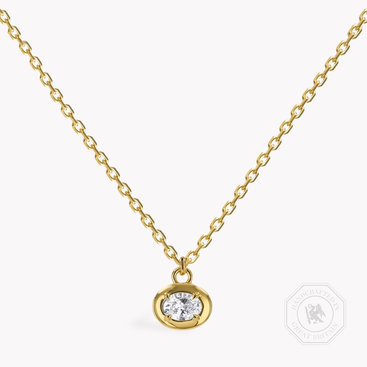 Skimming Stone 0.53ct Diamond Pendant Oval Cut, Claw Set_1