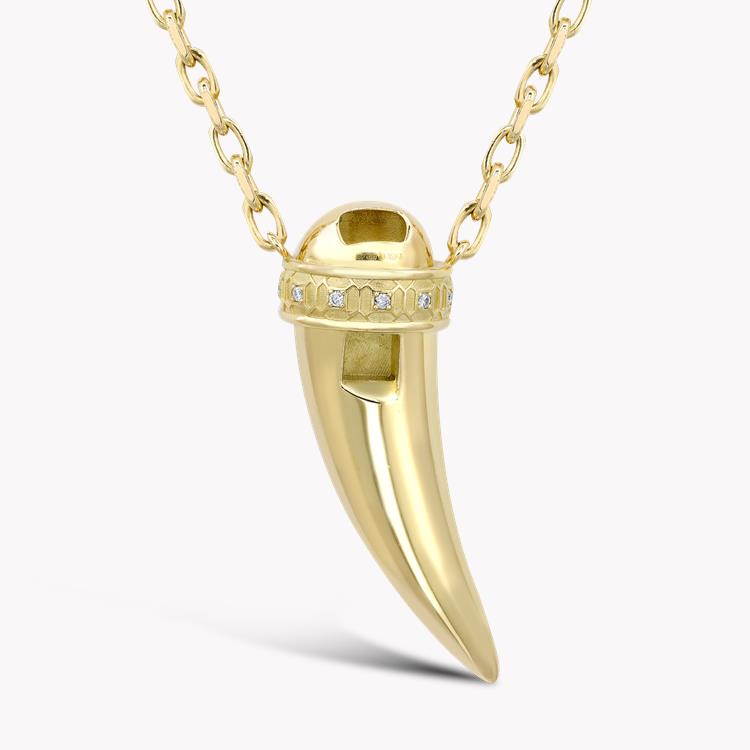 Wolf Whistle Pendant  0.165ct in Yellow Gold Brilliant cut, Claw set_1