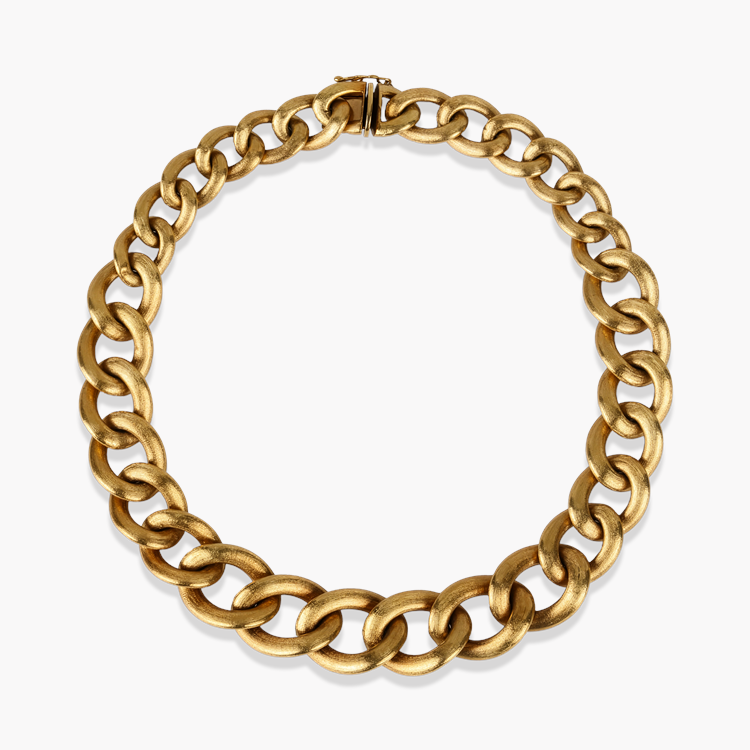 1990s Graduating Gold Curb Chain Necklace _3