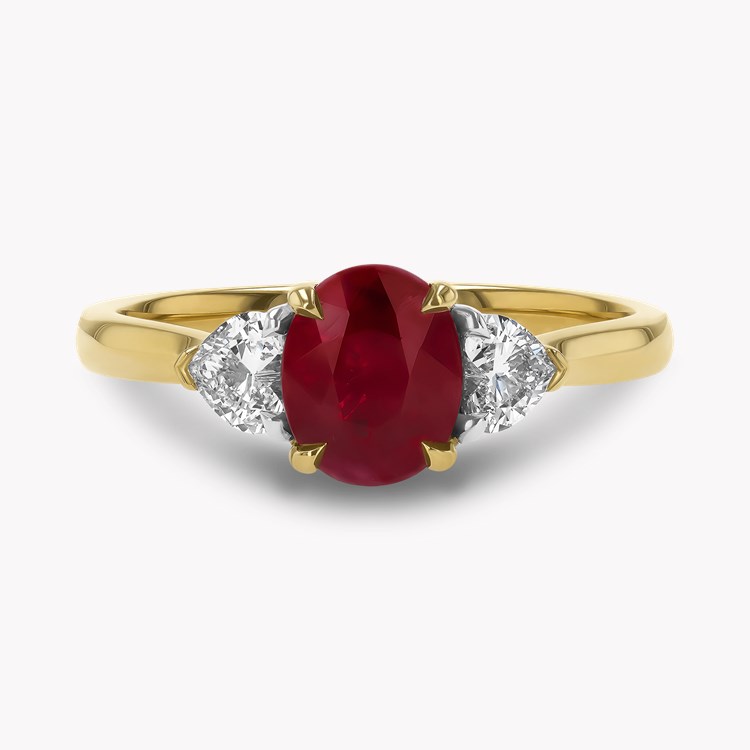 Oval Cut 1.26ct Burmese Ruby and Diamond Ring Oval Cut, Claw Set_2