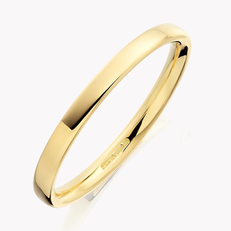 2mm Flat Court Wedding Ring in 18CT Yellow Gold with softened edges _1