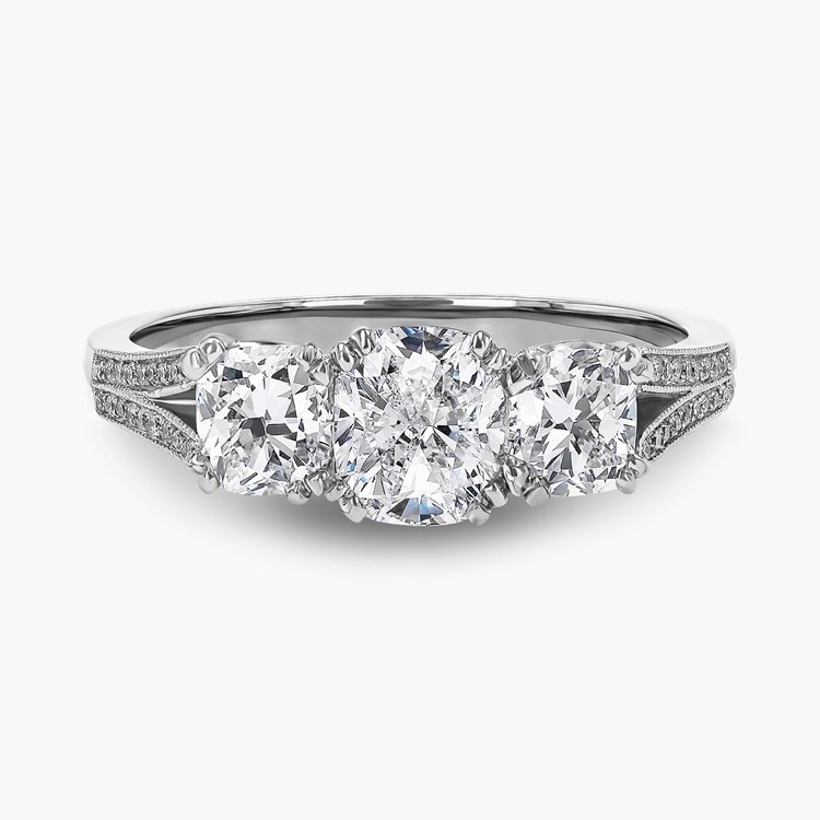 Imperial 1.92ct Diamond Three Stone Ring Cushion Cut, Claw Set_2
