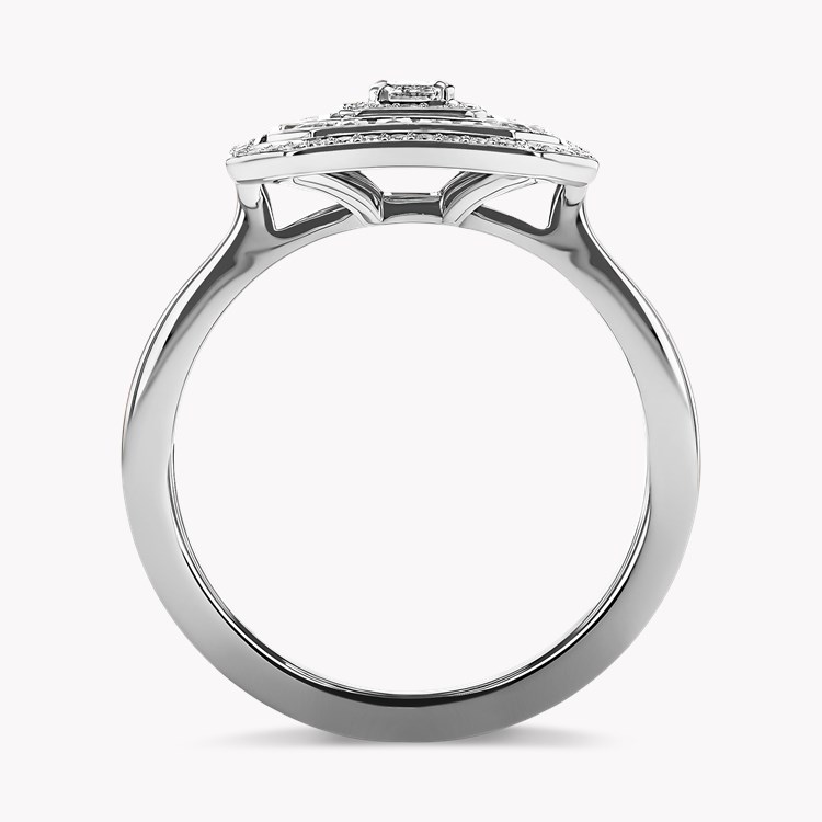 Emerald cut Diamond Ripple Ring Emerald Cut. Four Claw Set_3