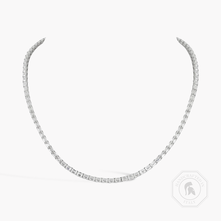 Emerald Cut 19.00ct Diamond Line Necklace Emerald Cut, Claw Set_1