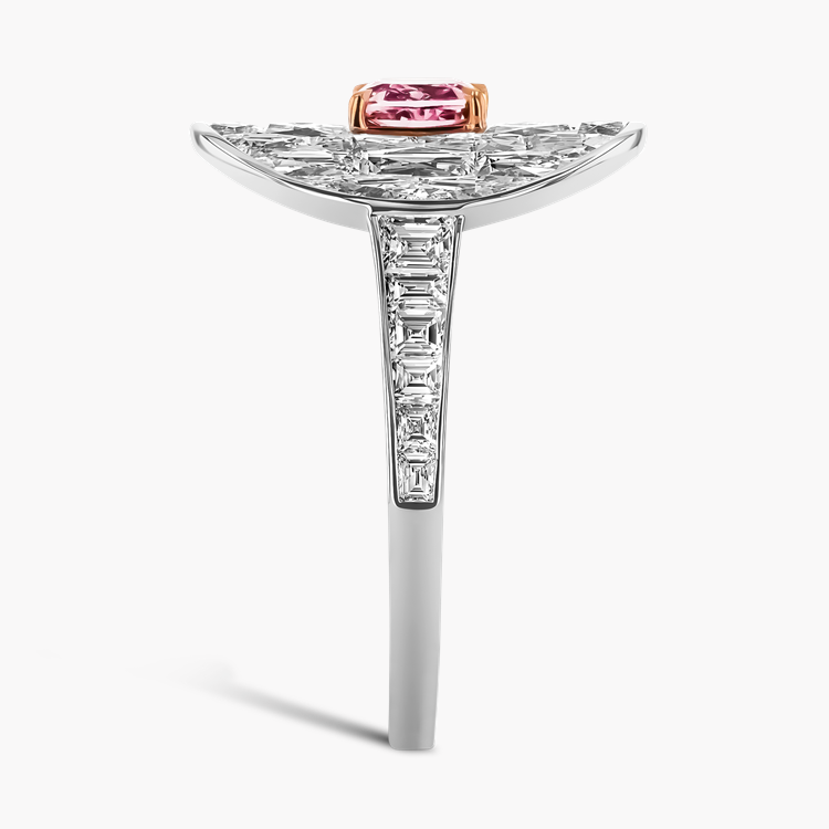 Masterpiece Stage Setting 0.50ct Fancy Vivid Pink Diamond Cluster Ring Cushion modern cut, Claw set_4