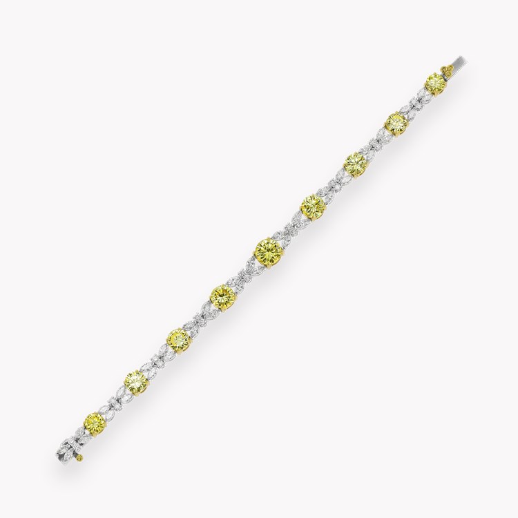 Masterpiece Brilliant Cut 14.85ct Fancy Yellow Diamond Bracelet Brilliant & Marquise Cut, Claw Set_2
