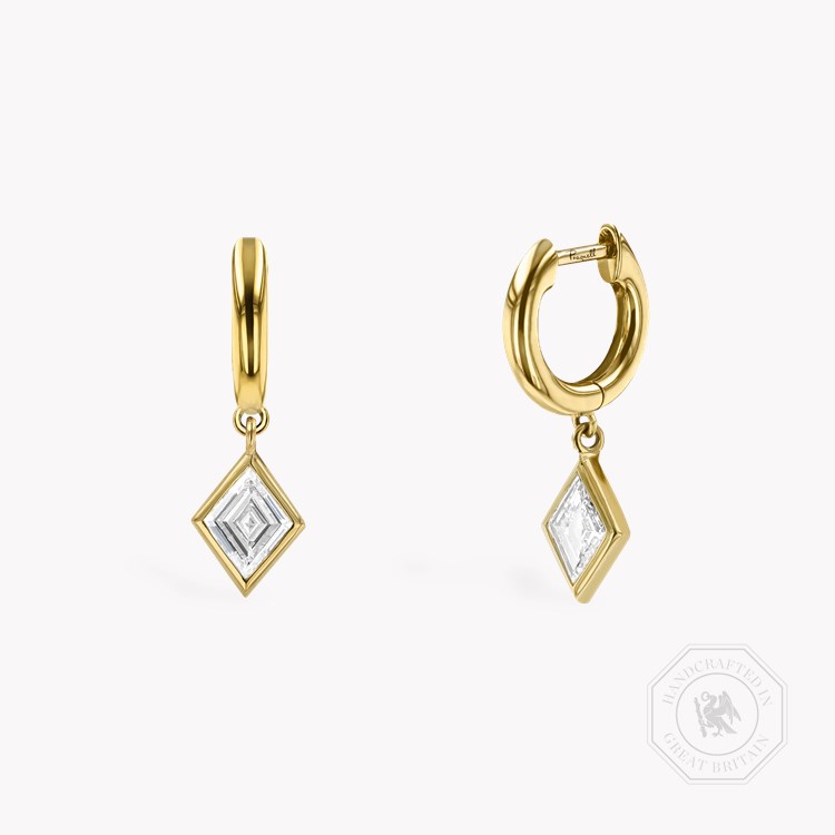 Lozenge Cut 1.02ct Diamond Drop Earrings Lozenge Cut, Rubover Set_1