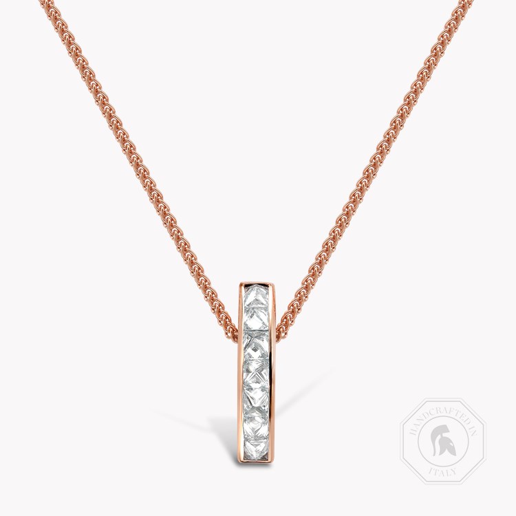 RockChic Diamond Bar Pendant Princess Cut, Channel Set_1