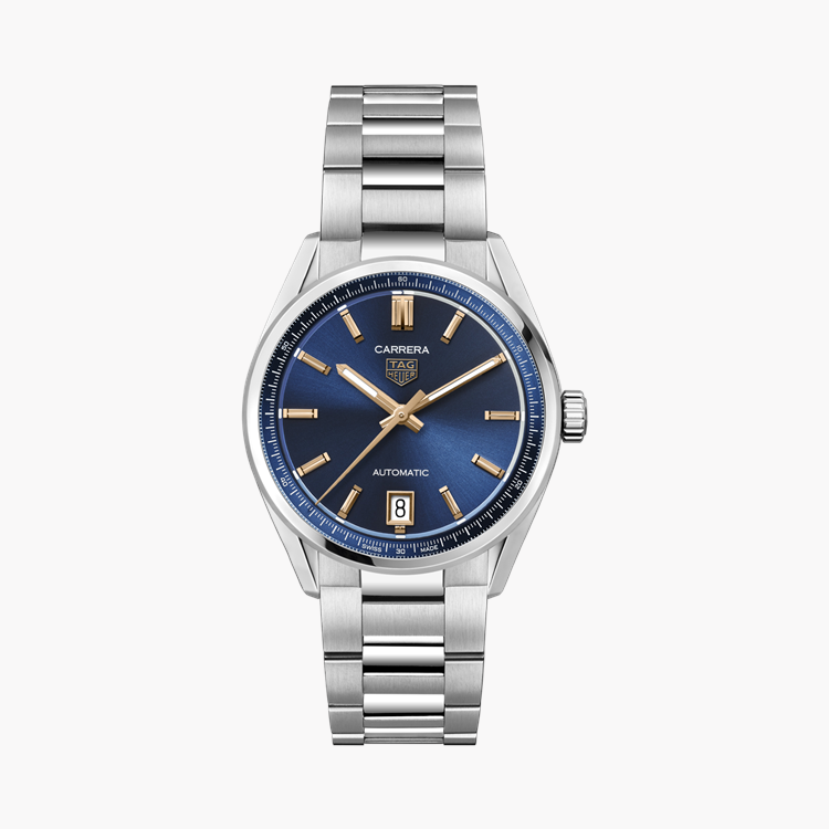 Tag Heuer Carrera Date 36mm, Blue Dial, Baton Numerals_1