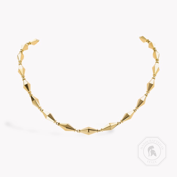 Cleopatra Gold Faceted Barrel Link Necklace   in 18ct Yellow Gold