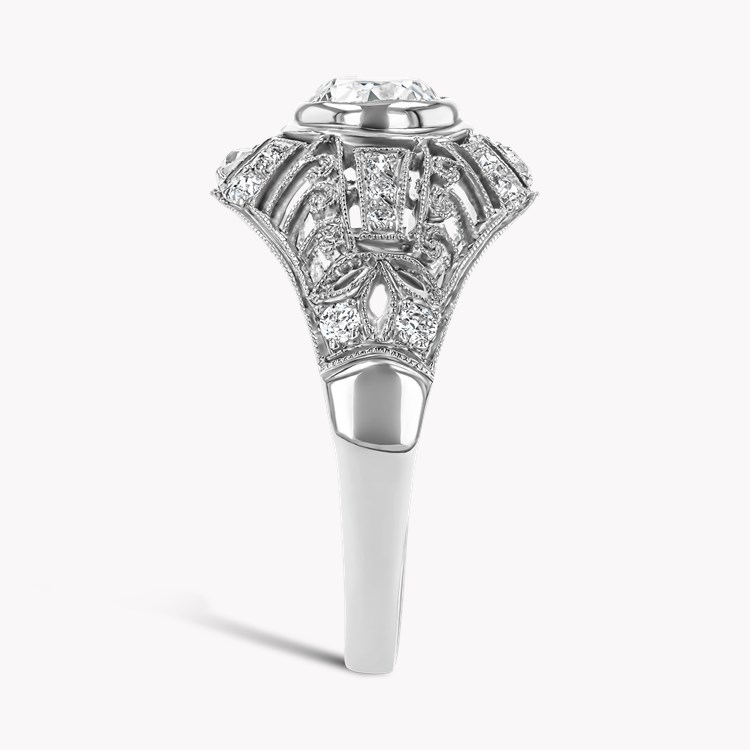 Old European Cut Diamond Ring Old European Cut, Millegrain Set_4