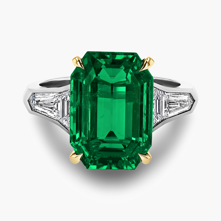 Masterpiece 5.55ct Muzo Emerald and Diamond Solitaire Ring Octagon Cut, Claw Set_2